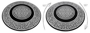 Kusový koberec Alice černý kruh 150cm