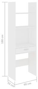 Knihovna Enerall - 60x35x180 cm - dřevotříska | bílá