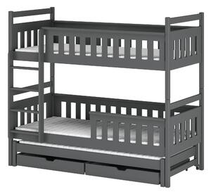 Dětská postel 90 cm KARLA (s roštem a úl. prostorem) (grafit). Vlastní profesionální přeprava až k Vám domů 1013258