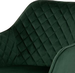 Jídelní židle GIOVANNI potah smaragdově zelená sametová látka