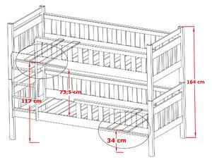 Dětská postel 80 cm KARLA (s roštem a úl. prostorem) (bílá). 1013197