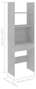4-dílný set skříněk Xative na knihy - dřevotříska | betonově šedý