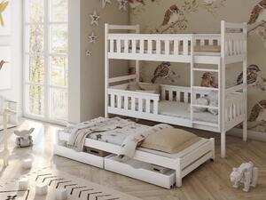 Dětská postel 80 cm KARLA (s roštem a úl. prostorem) (bílá). 1013197