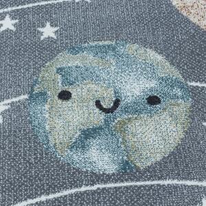 Dětský koberec Funny planety šedý