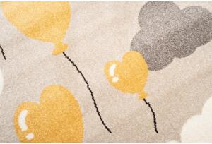 Dětský kusový koberec Žluté balónky béžový 133x190cm