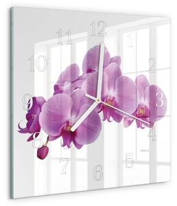 Skleněné hodiny Orchidej zskb-30x30-00081066