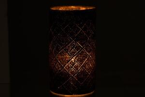 Šedá skleněná váza Checkered - Ø14*25 cm