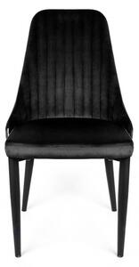 Židle LOUIS sametová černá ALL 947838