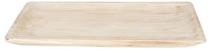 Obdélníkový přírodně dřevěný vydlabaný podnos - 51*32*4 cm