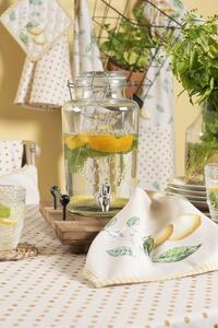 Bavlněný košík na pečivo s motivem citrónů Lemons & Leafs - 35*35*8 cm