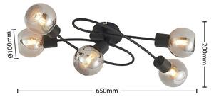 Lindby - Elaina 5 Stropní Lampa Black/SmokeLindby - Lampemesteren
