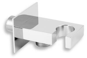 Novaservis - Stěnový vývod hranatý s držákem sprchy 1/2", chrom, D/KVADRO,0