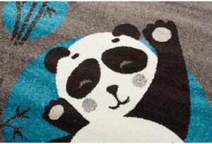 Dětský kusový koberec Panda hnědo modrý 133x190cm