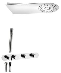 Sapho Podomítkový sprchový set s termostatickou baterií a držákem ruční sprchy, 2 výstupy, kulatá, chrom