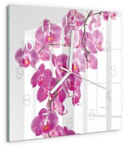 Skleněné hodiny Orchidej zskb-30x30-00085193