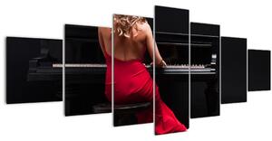 Obraz ženy hrající na klavír (210x100 cm)
