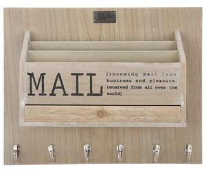 Přírodní box na poštu na zeď s nápisem Mail - 38*30*11 cm