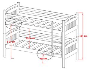 Dětská postel 80 cm Galvin (s roštem a úl. prostorem) (borovice). 1013340