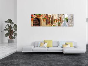 Obraz - Malebná Italská ulička (170x50 cm)