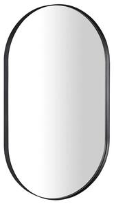 PUNO oválné zrcadlo v kovovém rámu 50x85cm, černá mat ORT148