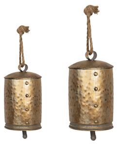 Kovové dekorační zvonky s patinou (2 ks) - Ø 14*23 / Ø 11*18 cm
