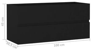 Skříňka pod umyvadlo - dřevotříska - 100x38,5x45 cm | černá