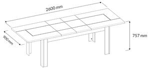 Jídelní stůl PORTO dub/beton