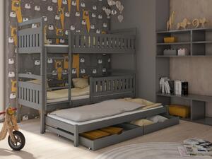 Dětská postel 90 cm BLAIR (s roštem a úl. prostorem) (grafit). 1013306