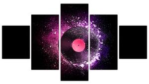 Obraz - Vinylová deska v růžovo-fialových (125x70 cm)