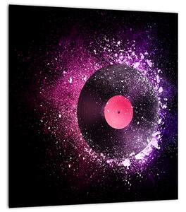 Obraz - Vinylová deska v růžovo-fialových (30x30 cm)