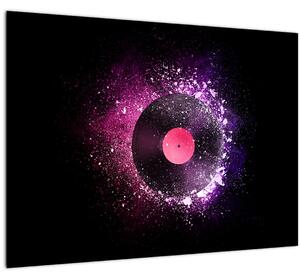 Obraz - Vinylová deska v růžovo-fialových (70x50 cm)