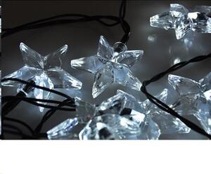Solight LED vánoční řetěz, hvězdy, 20 LED, 3m, přívod 3m, IP20, bílá