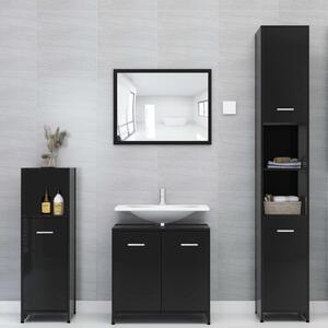 Koupelnová skříňka Elston - dřevotříska - 60 x 33 x 58 cm | černá vysoký lesk