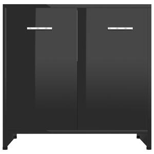 Koupelnová skříňka Elston - dřevotříska - 60 x 33 x 58 cm | černá vysoký lesk