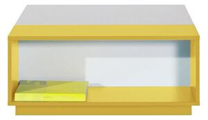 Konferenční stolek Mobi, bílý/žlutý
