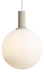 Skandinávská závěsná lampa béžová s opálovým sklem - Polly
