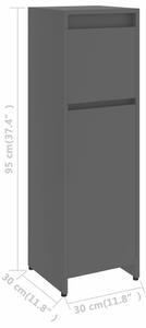 Koupelnová skříňka Ewen - dřevotříska - 30 x 30 x 95 cm | šedá
