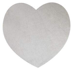 Šedé prostírání z hovězí kůže ve tvaru srdce (bos taurus taurus) - 37*39*1cm