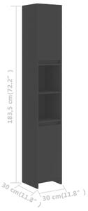 Koupelnová skříňka Roke - dřevotříska - 30 x 30 x 183,5 cm | černá