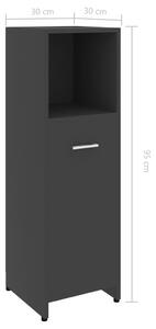 Koupelnová skříňka Brill - dřevotříska - 30 x 30 x 95 cm | šedá