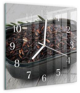 Skleněné hodiny Černá rýže zskb-30x30-00091702