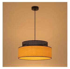 Lustr na lanku BOHO 1xE27/60W/230V pr. 40 cm černá/ratan