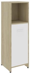 Koupelnová skříňka Brill - dřevotříska - 30 x 30 x 95 cm | bílá a dub sonoma