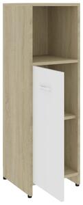 Koupelnová skříňka Brill - dřevotříska - 30 x 30 x 95 cm | bílá a dub sonoma