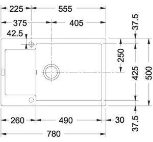 Franke SET G75 Granitový dřez MRG 611-78 BB Kašmír + Baterie Saoma chrom, 114.0510.376