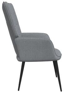 Relaxační křeslo Sølsnes se stoličkou - textil | světle šedé