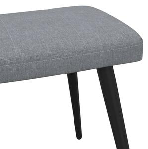 Relaxační křeslo Sølsnes se stoličkou - textil | světle šedé
