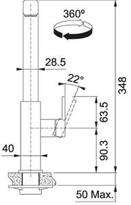 Franke FC 0442 MYTHOS Dřezová baterie s vytahovací koncovkou, Celonerez černá (PVD) 115.0550.442