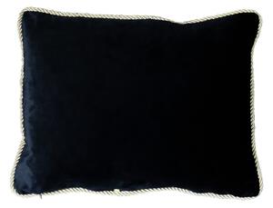 Černý sametový polštář se zlatým krouceným lemem - 45*35cm