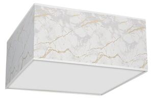 Stropní svítidlo Senso Square, 1x bílé/zlaté textilní stínítko, (bílé plexisklo), (40 cm)